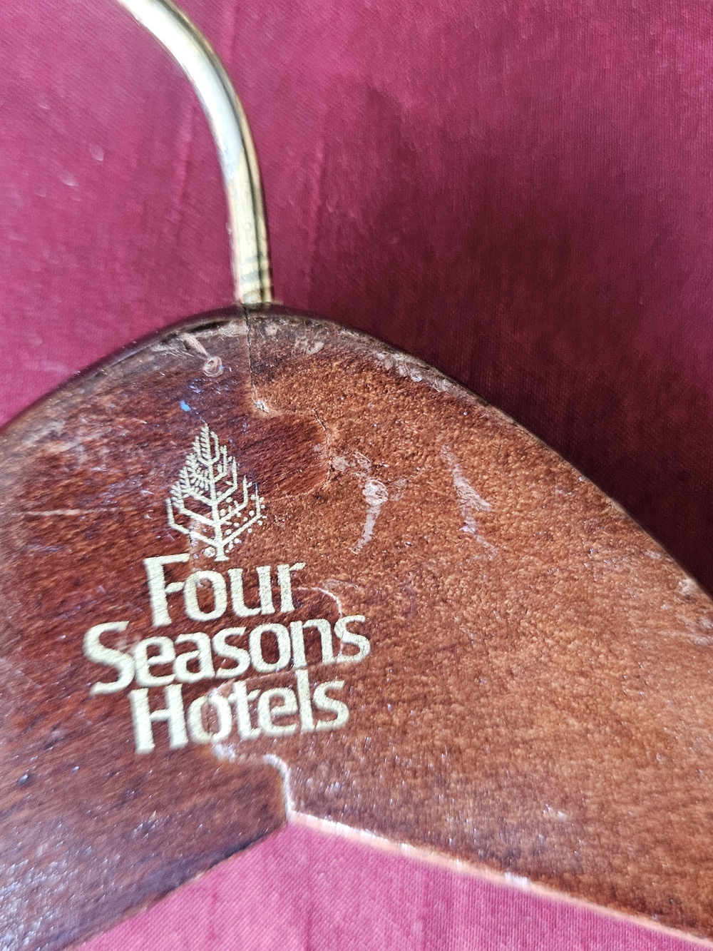 Four Seasons Hotels Resorts Wooden Pant Hanger '80s Vintage Luxury Hotel RARE!